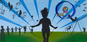 Tile Wall Art - Kids at Play