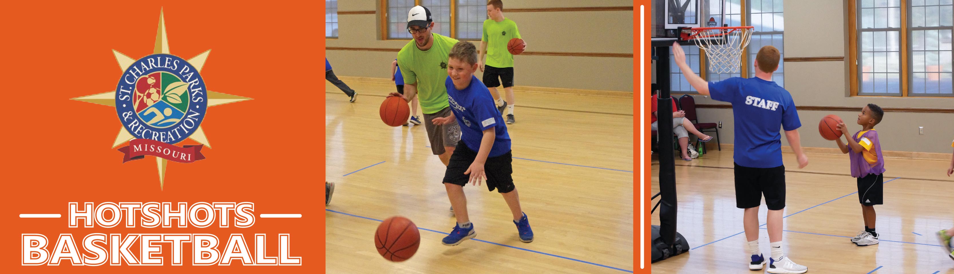 Images of kids playing basketball